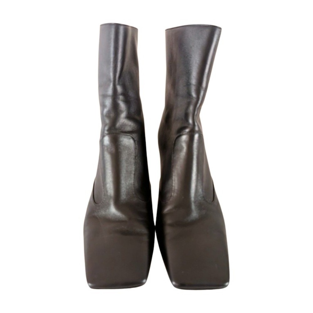Fendi FFreedom Calf Leather Black Leather Square Toe Heeled Ankle‎ Boots SZ 39.5 - Picture 3 of 9
